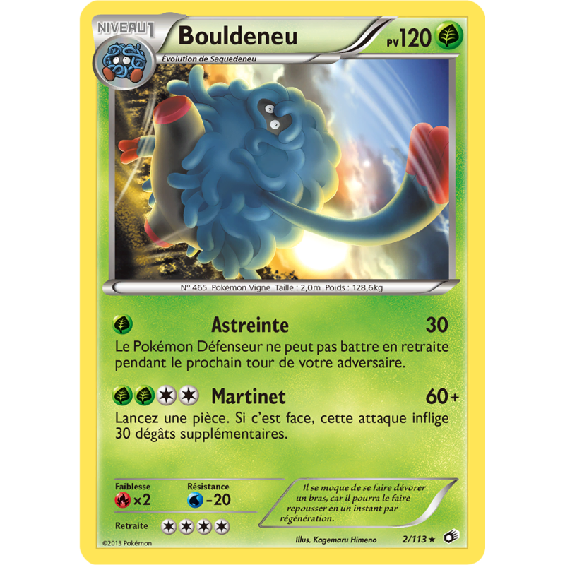 Carte Pokémon Bouldeneu 2/113 Rare Trésors Légendaires