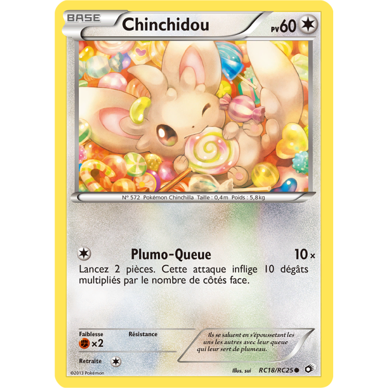 Carte Pokémon Chinchidou RC18/RC25 Commune Trésors Légendaires