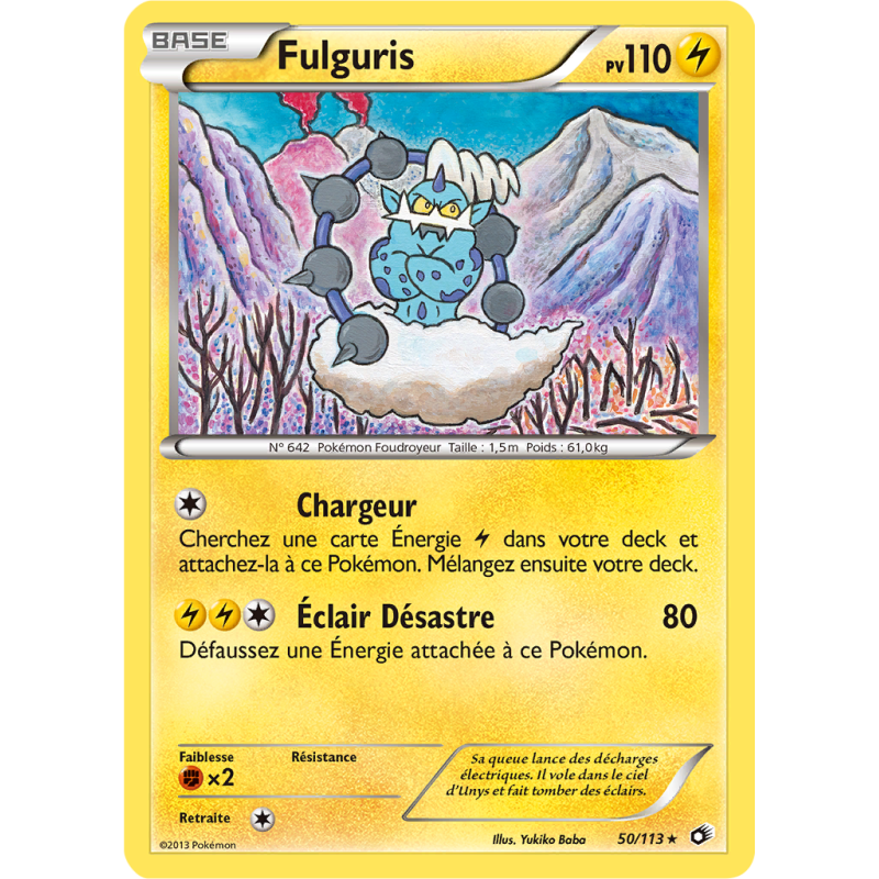 Carte Pokémon Fulguris 50/113 Holographique Trésors Légendaires