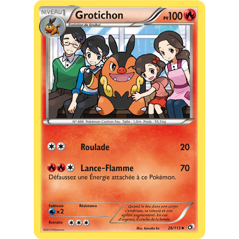 Carte Pokémon Grotichon 26/113 Peu commune Trésors Légendaires