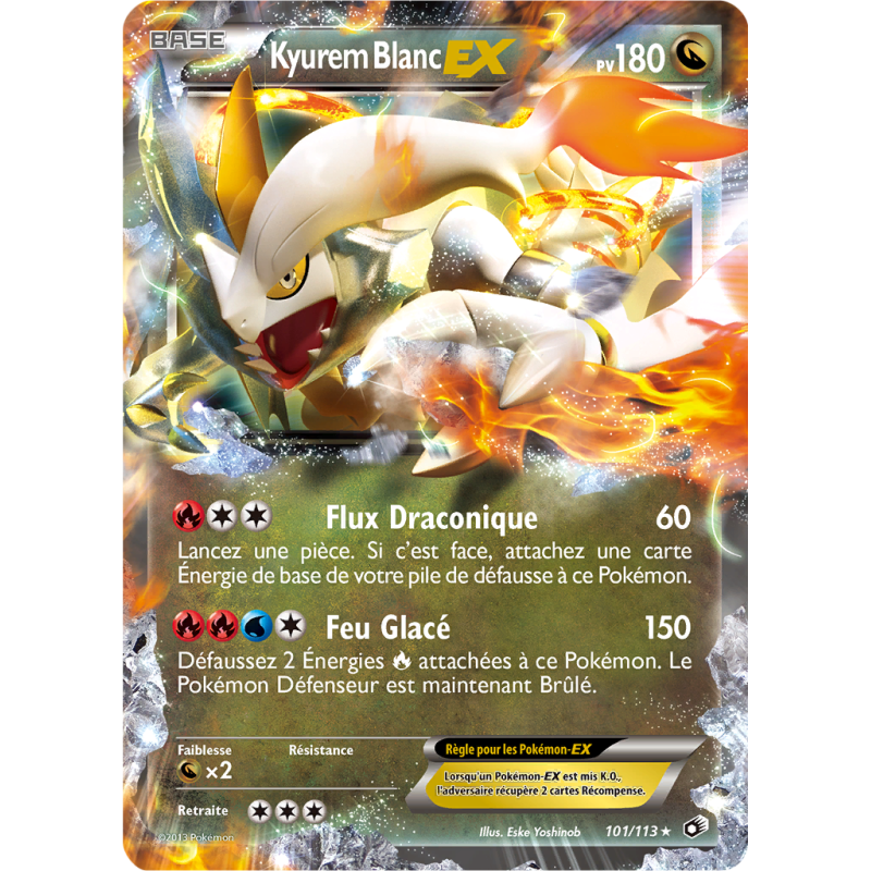 Carte Pokémon Kyurem Blanc-EX 101/113 Ultra Rare Trésors Légendaires