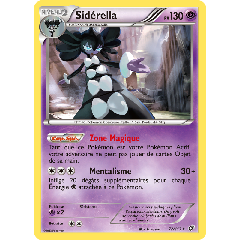 Carte Pokémon Sidérella 72/113 Holographique Trésors Légendaires