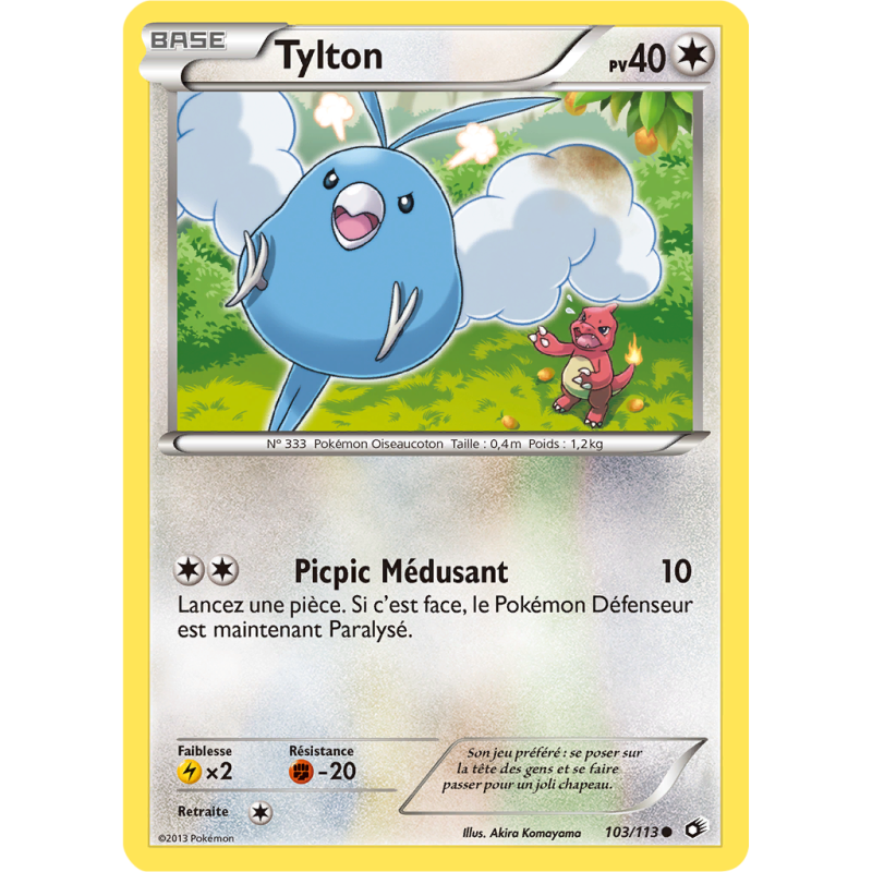 Carte Pokémon Tylton 103/113 Commune Trésors Légendaires