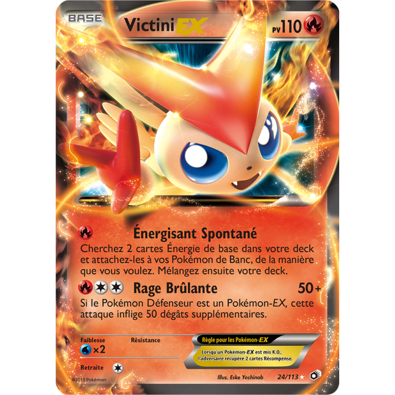 Carte Pokémon Victini-EX 24/113 Ultra Rare Trésors Légendaires
