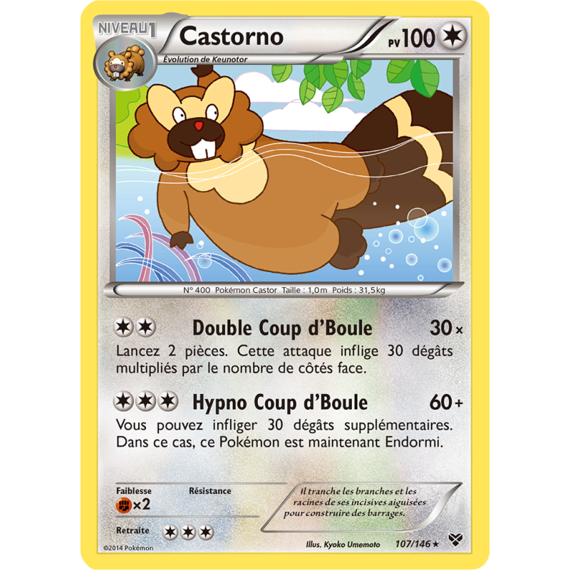 Carte Pokémon Castorno 107/146 Rare XY (JCC)