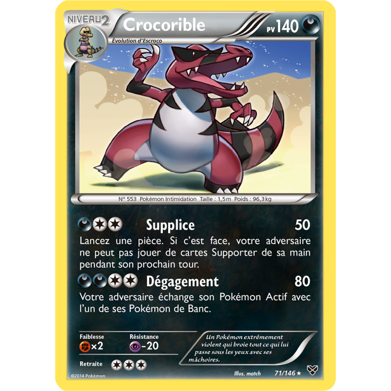 Carte Pokémon Crocorible 71/146 Rare XY (JCC)