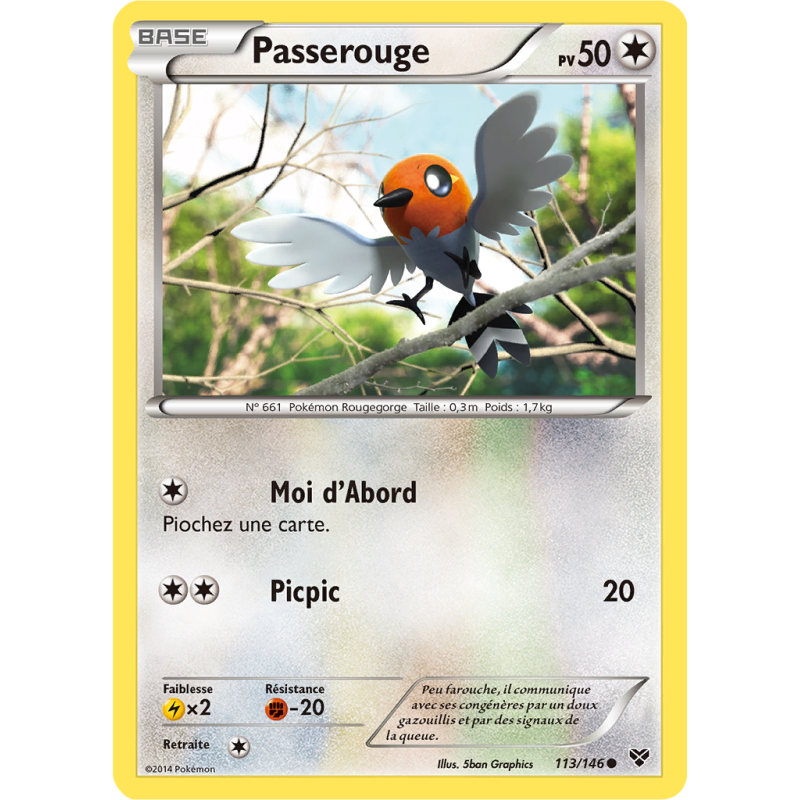 Carte Pokémon Passerouge 113/146 Commune XY (JCC)