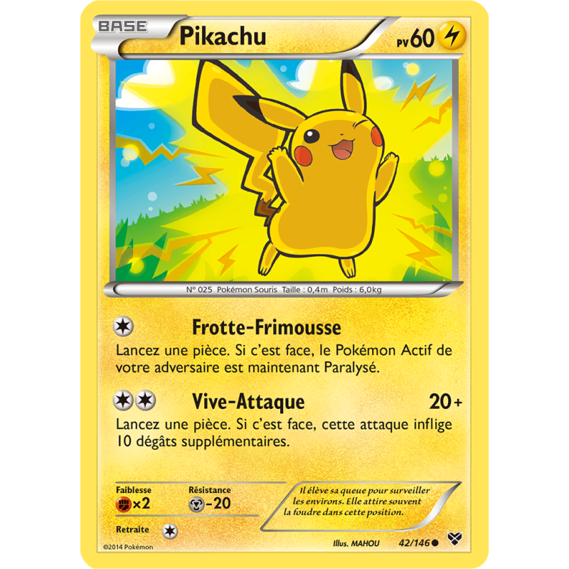 Carte Pokémon Pikachu 42/146 Commune XY (JCC)