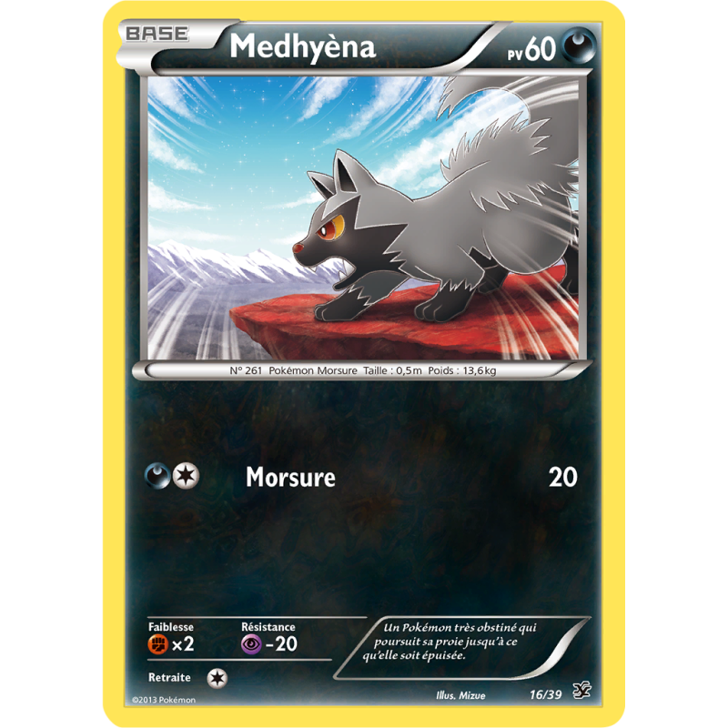 Carte Pokémon Medhyèna 16/39 Aucune Bienvenue à Kalos
