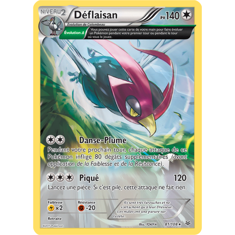 Carte Pokémon Déflaisan 81/108 Rare Ciel Rugissant