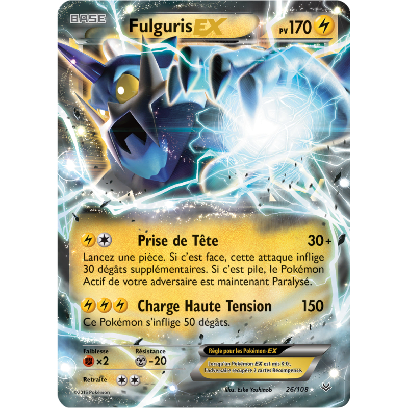 Carte Pokémon Fulguris-EX 26/110 Ultra Rare Ciel Rugissant