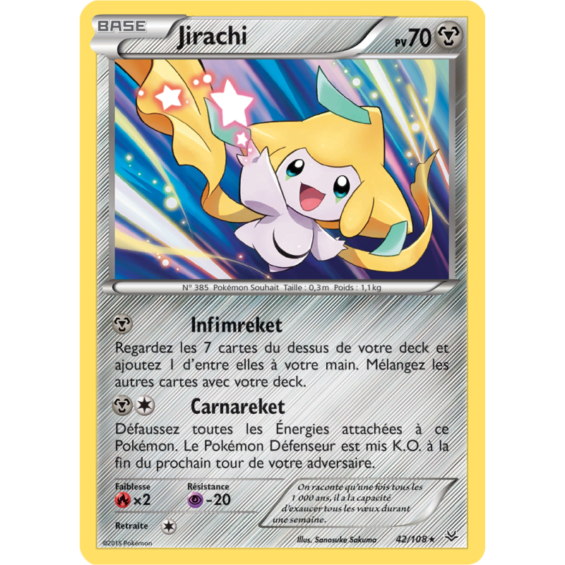Carte Pokémon Jirachi 42/108 Holographique Ciel Rugissant