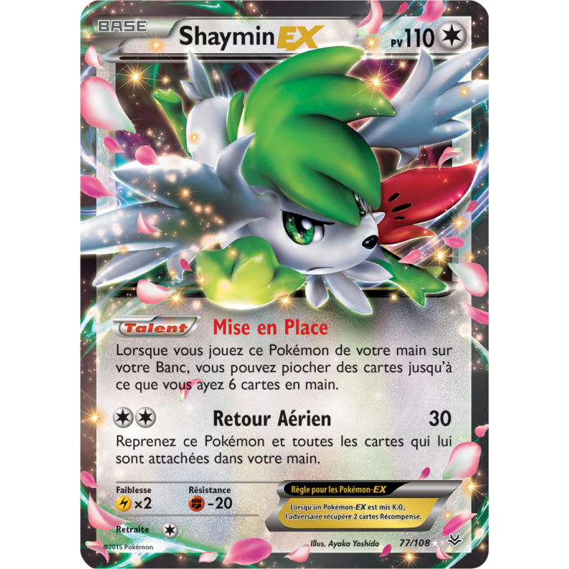 Carte Pokémon Shaymin-EX 77/108 Ultra Rare Ciel Rugissant