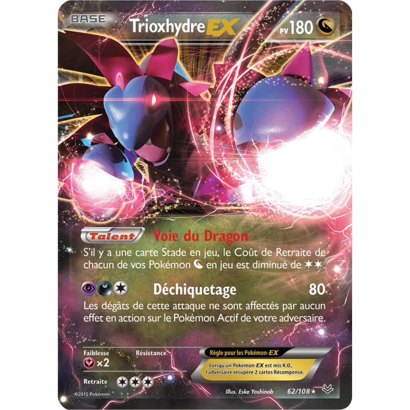 Carte Pokémon Trioxhydre-EX 62/108 Ultra Rare Ciel Rugissant