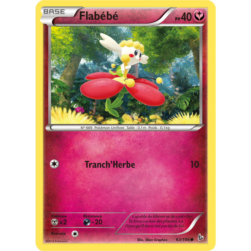 Carte Pokémon Flabébé 63/106 Commune Étincelles
