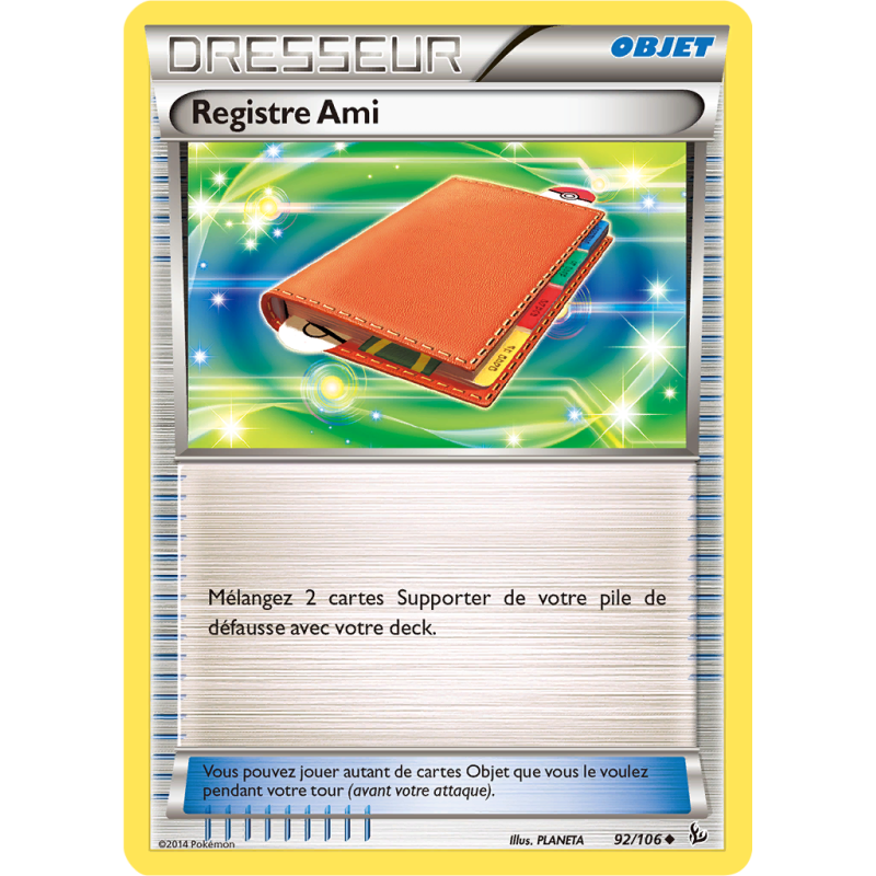 Carte Pokémon Registre Ami 92/106 Peu commune Étincelles