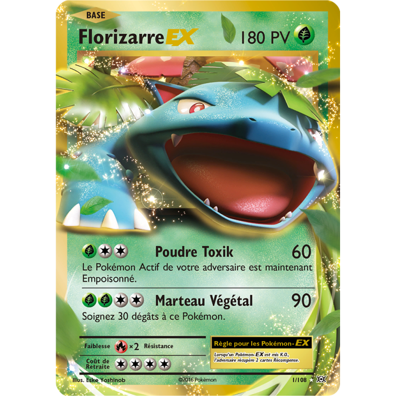Carte Pokémon Florizarre-EX 1/108 Ultra Rare Évolutions