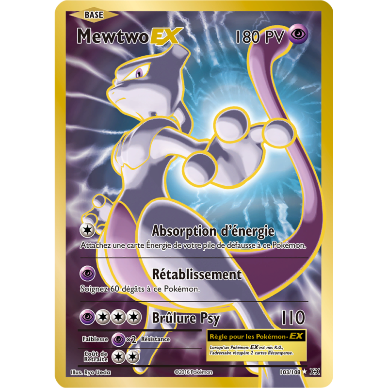Carte Pokémon Mewtwo-EX 103/108 Ultra Rare Évolutions
