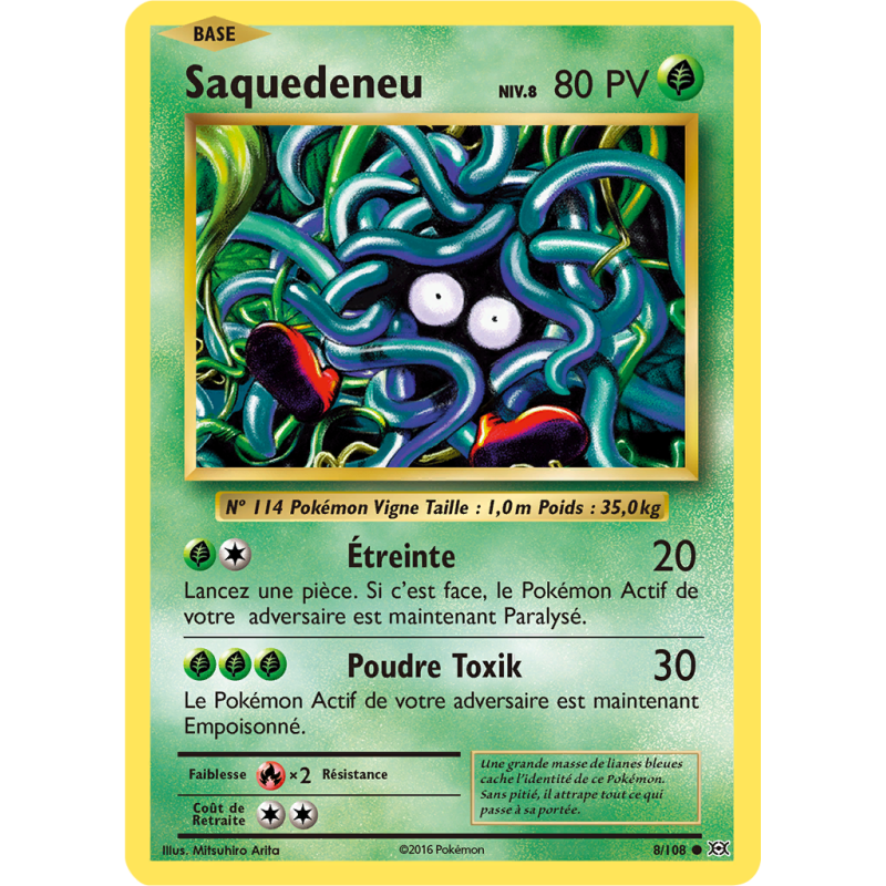 Carte Pokémon Saquedeneu 8/108 Commune Évolutions