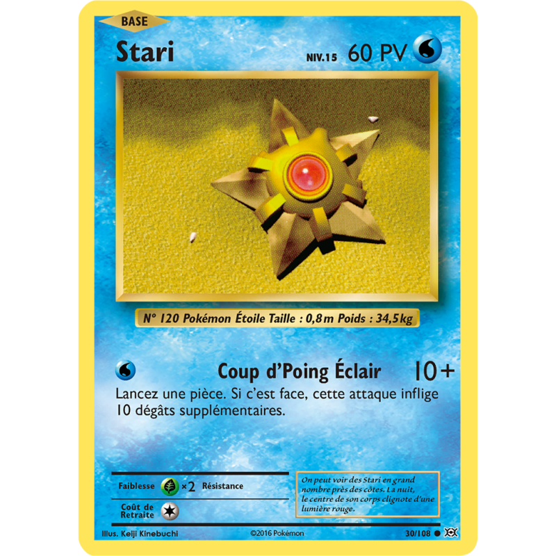 Carte Pokémon Stari 30/108 Commune Évolutions