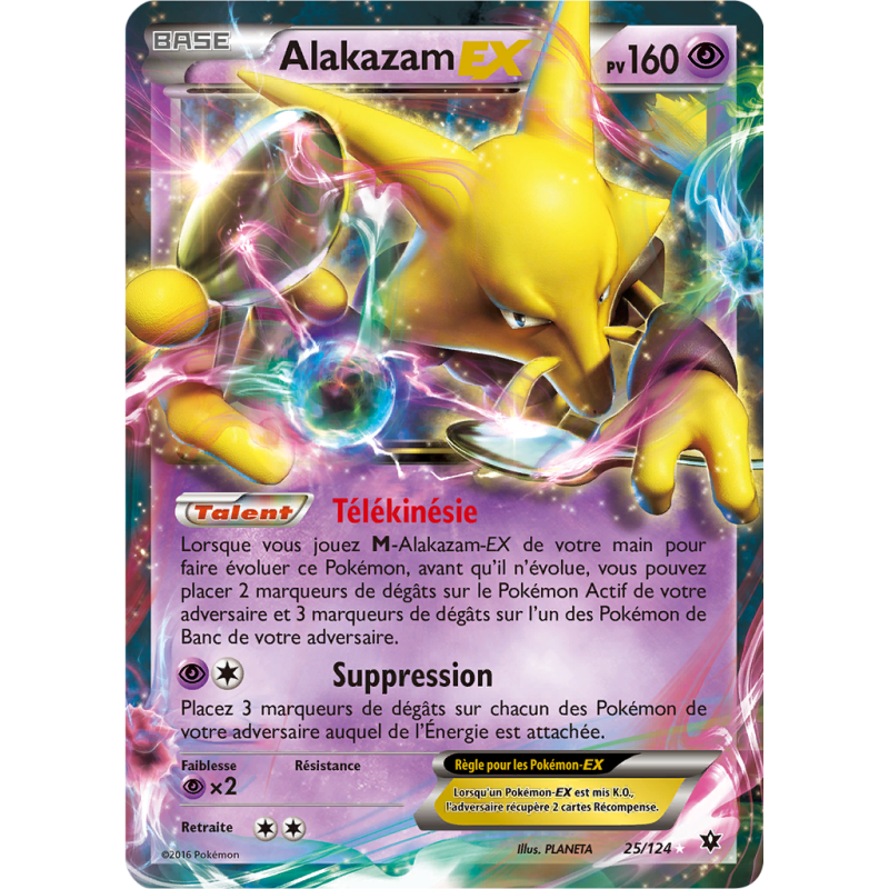 Carte Pokémon Alakazam-EX 25/124 Ultra Rare Impact des Destins