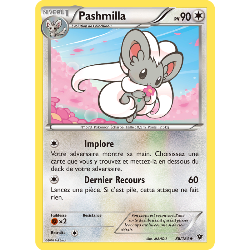 Carte Pokémon Pashmilla 88/124 Peu commune Impact des Destins