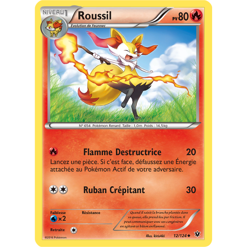 Carte Pokémon Roussil 12/124 Peu commune Impact des Destins