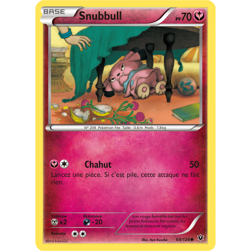 Carte Pokémon Snubbull 68/124 Commune Impact des Destins