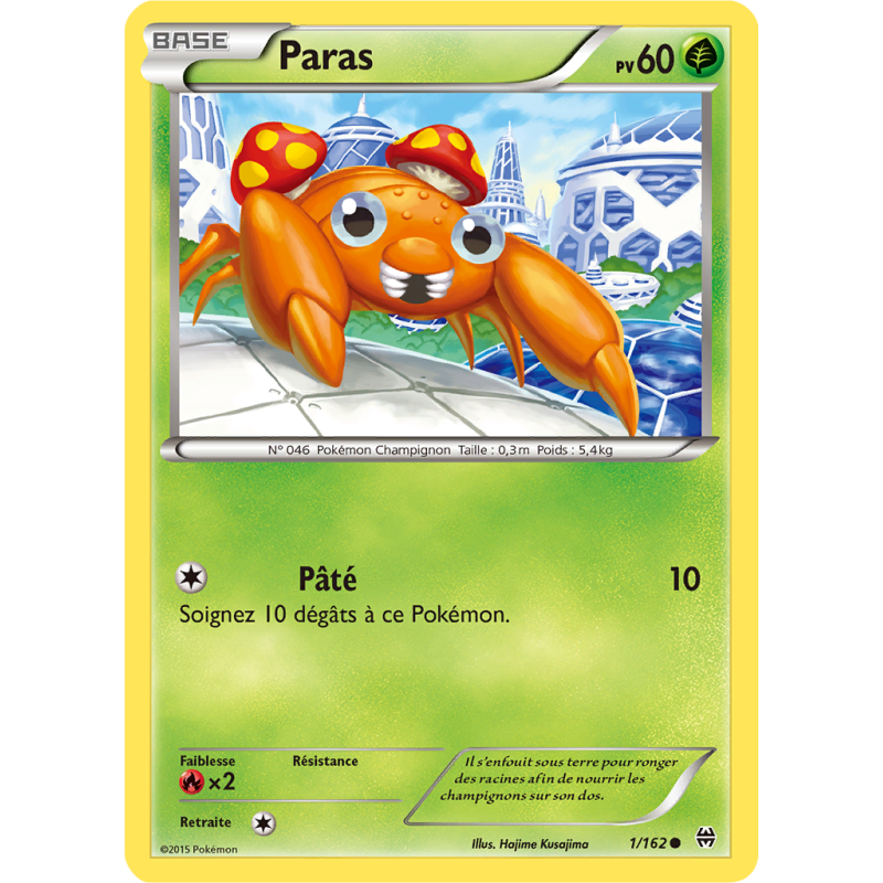 Carte Pokémon Paras 1/162 Commune Impulsion TURBO