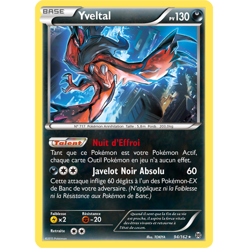 Carte Pokémon Yveltal 94/162 Holographique Impulsion TURBO