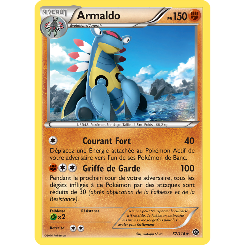 Carte Pokémon Armaldo 57/114 Rare Offensive Vapeur