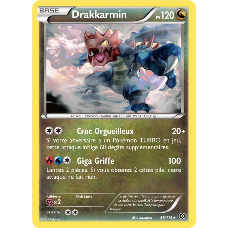 Carte Pokémon Drakkarmin 83/114 Rare Offensive Vapeur