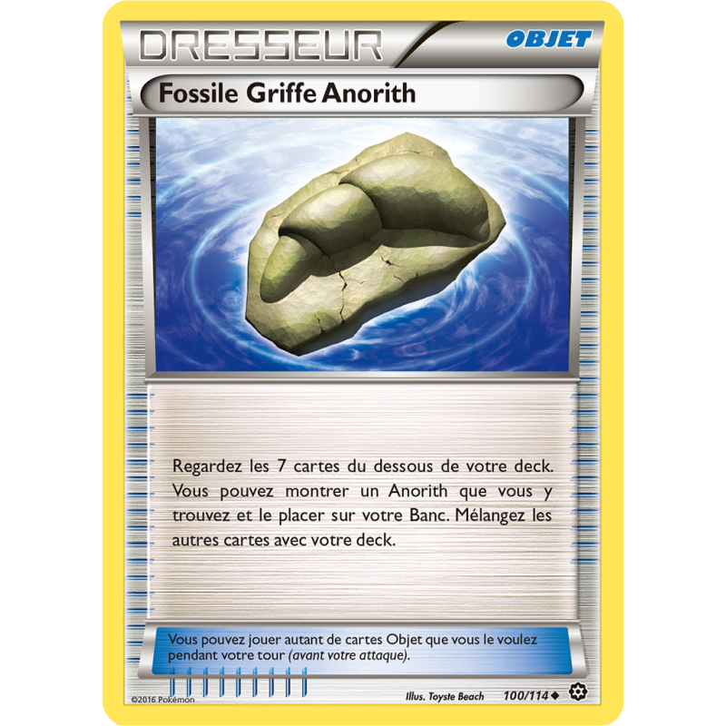 Carte Pokémon Fossile Griffe Anorith 100/114 Peu commune Offensive Vapeur