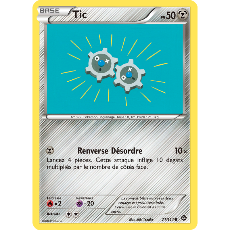 Carte Pokémon Tic 71/114 Commune Offensive Vapeur