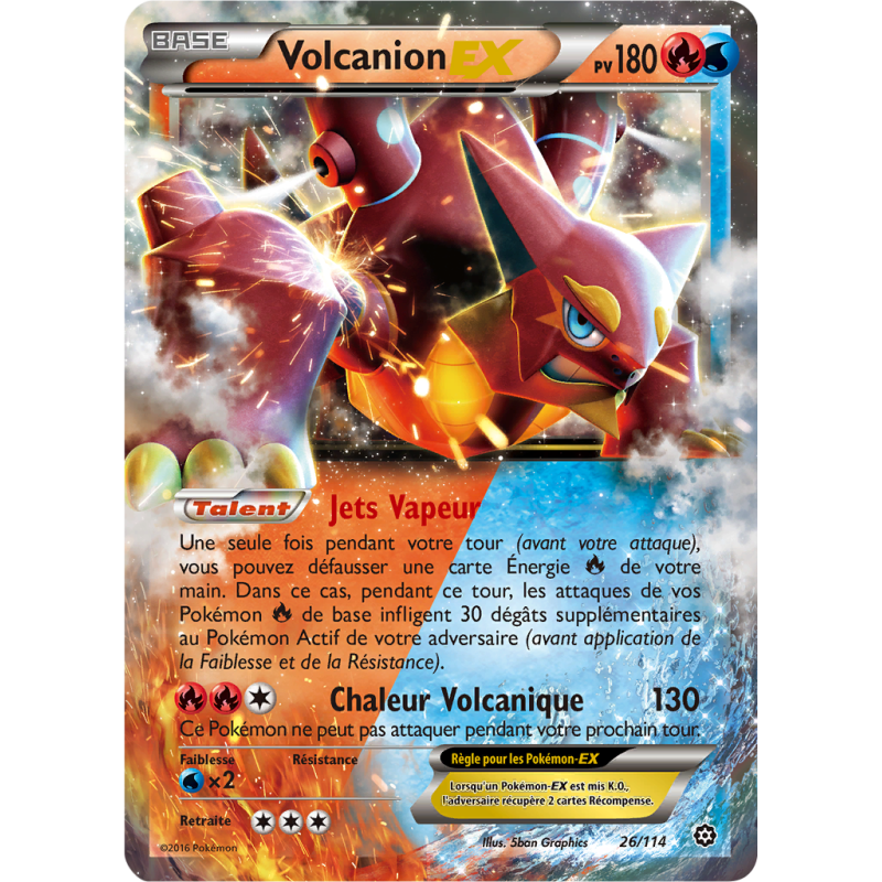 Carte Pokémon Volcanion-EX 26/114 Ultra Rare Offensive Vapeur