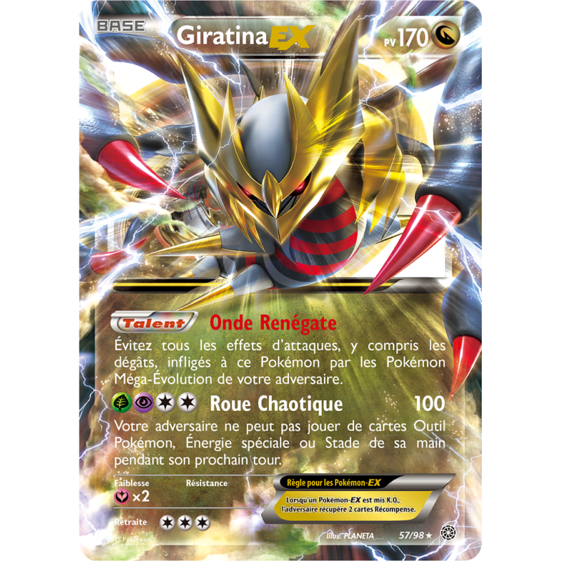 Carte Pokémon Giratina-EX 57/98 Ultra Rare Origines Antiques
