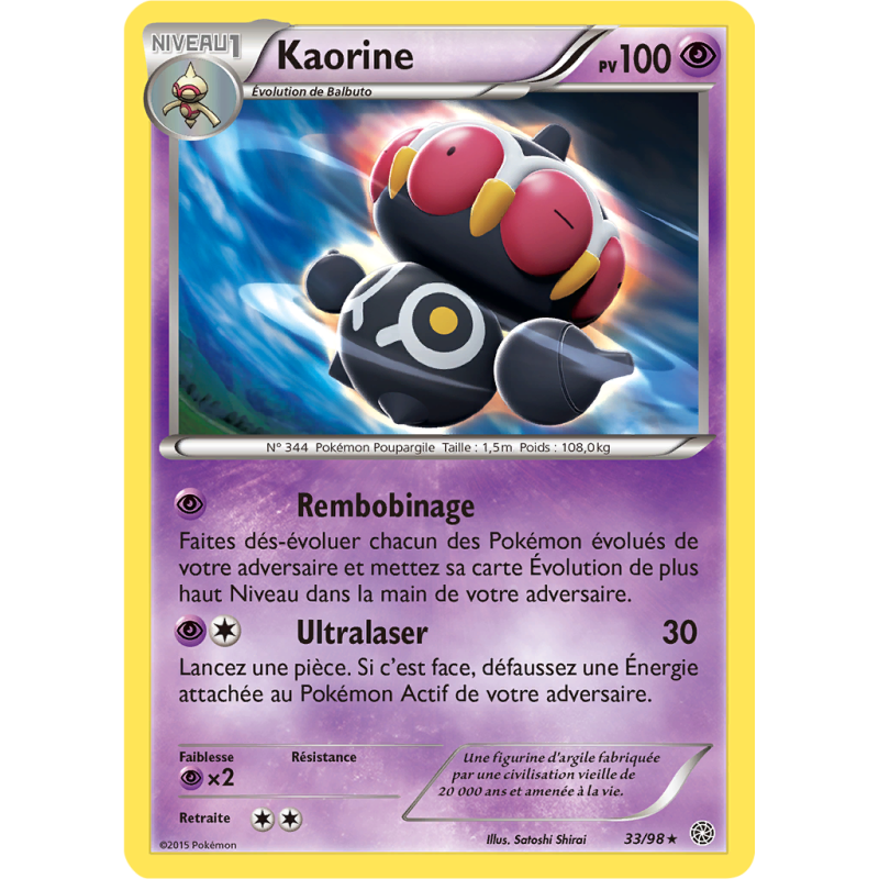 Carte Pokémon Kaorine 33/98 Rare Origines Antiques