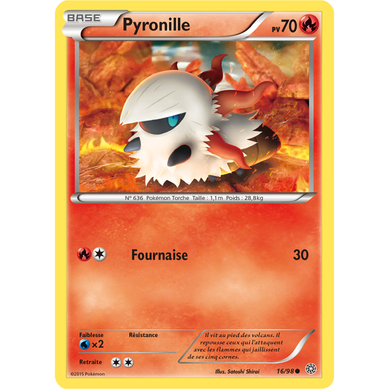 Carte Pokémon Pyronille 16/98 Commune Origines Antiques