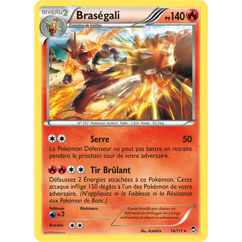 Carte Pokémon Braségali 14/111 Holographique Poings Furieux
