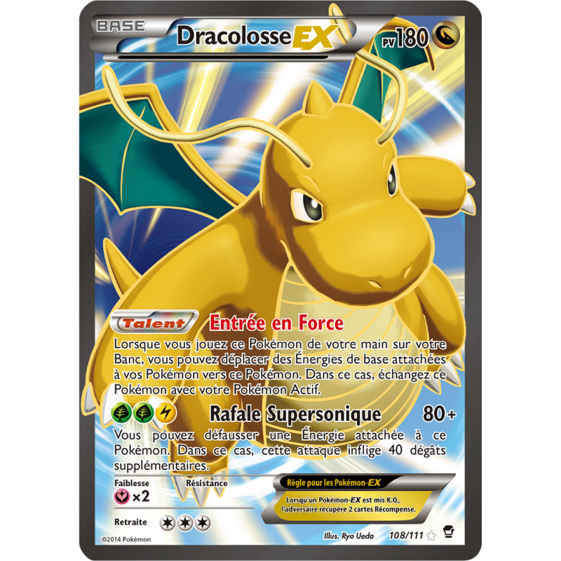 Carte Pokémon Dracolosse-EX 108/111 Ultra Rare Poings Furieux