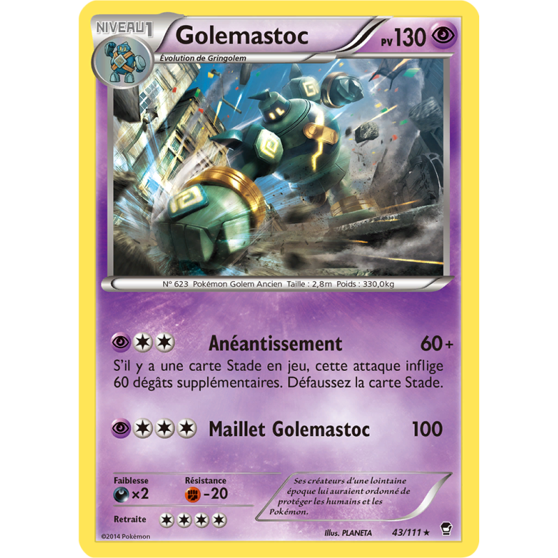 Carte Pokémon Golemastoc 43/111 Rare Poings Furieux