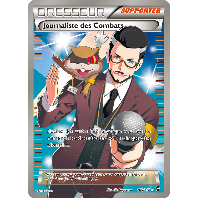 Carte Pokémon Journaliste des Combats 109/111 Ultra Rare Poings Furieux