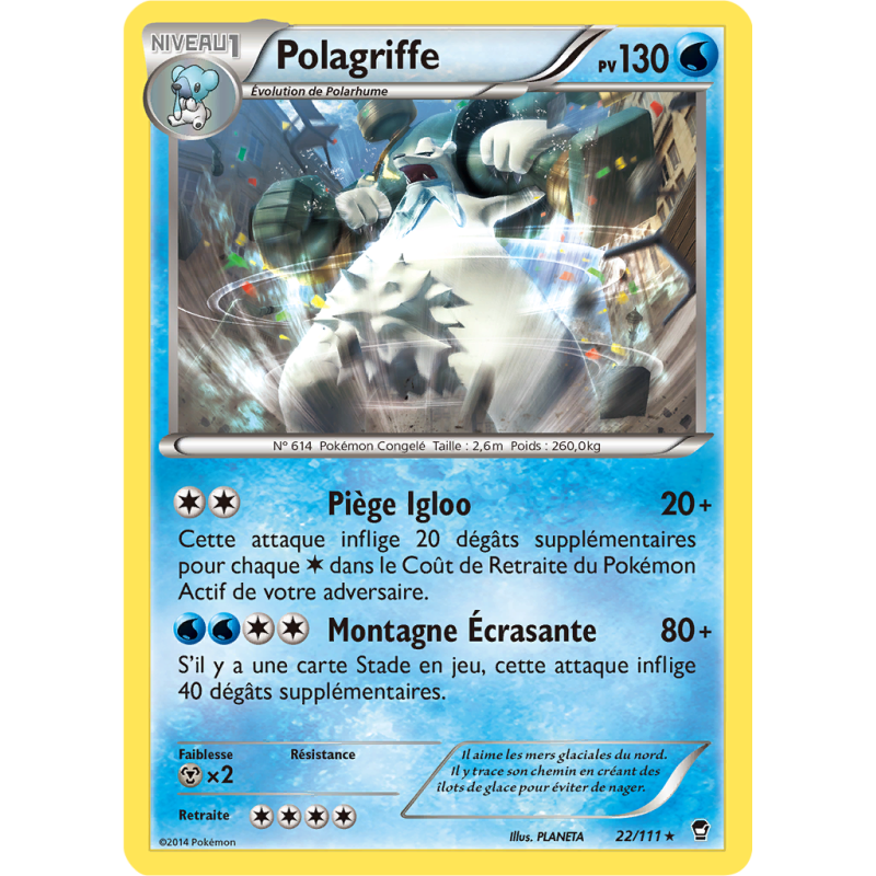 Carte Pokémon Polagriffe 22/111 Rare Poings Furieux