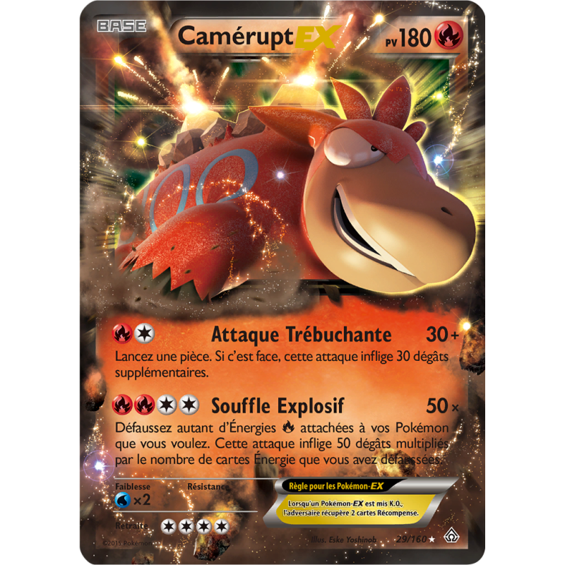 Carte Pokémon Camérupt-EX 29/160 Ultra Rare Primo-Choc