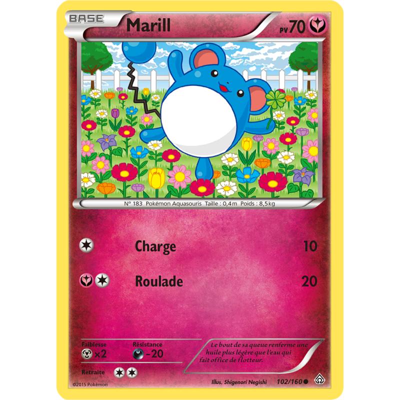 Carte Pokémon Marill 102/160 Commune Primo-Choc