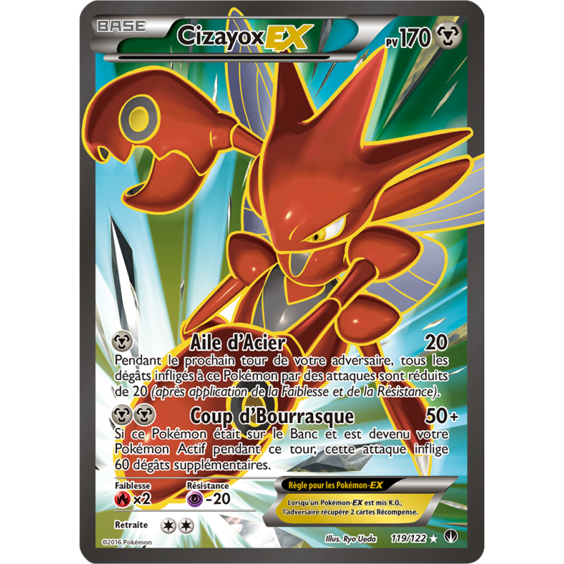 Carte Pokémon Cizayox-EX 119/122 Ultra Rare Rupture TURBO