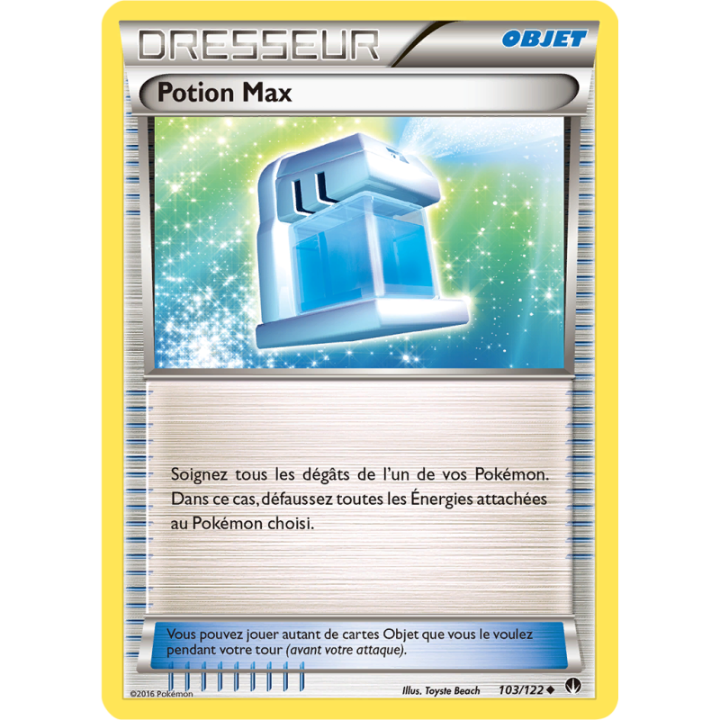 Carte Pokémon Potion Max 103/122 Peu commune Rupture TURBO