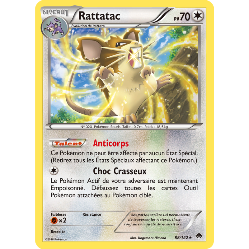 Carte Pokémon Rattatac 88/122 Rare Rupture TURBO