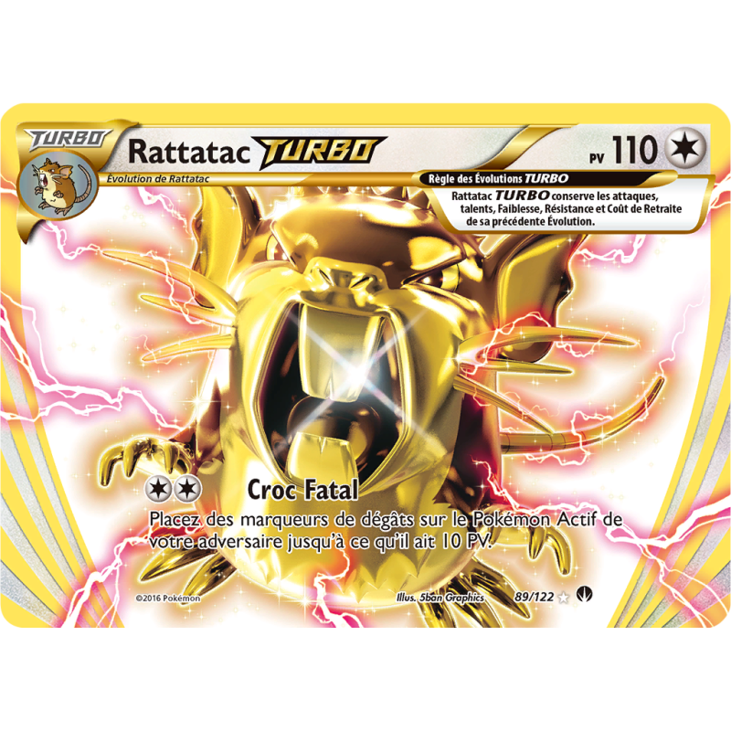 Carte Pokémon Rattatac TURBO 89/122 Turbo Rupture TURBO