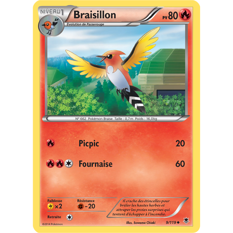 Carte Pokémon Braisillon 9/119 Peu commune Vigueur Spectrale